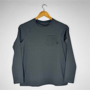 Boys' Long Sleeve Solid Rash Guard Top Art Class Kids Gray L Husky